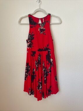 Free People Flutterby Dress in Red Combo Size 2
